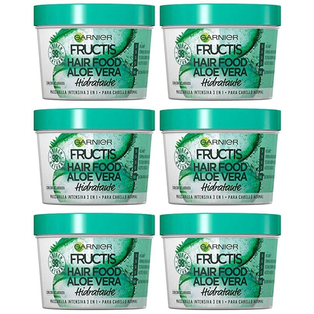 6-PACK Garnier Fructis Aloe Vera Hair Food 3 In 1 Hydrating Mask Normal-Dry Hair